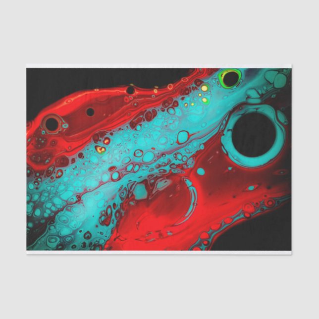 Papel De Seda Resumen negro azul rojo, desconchamiento, relleno  (Anverso)