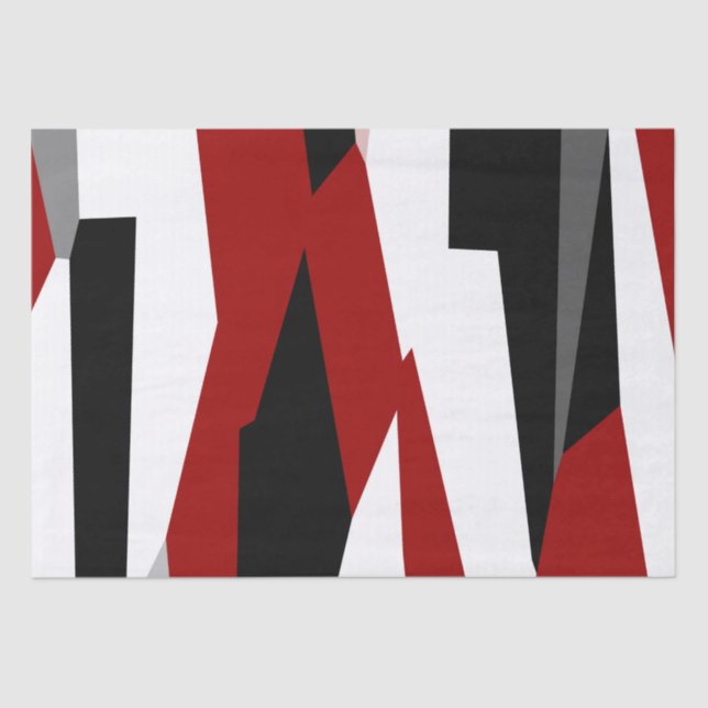 Papel De Seda Resumen negro, rojo y blanco (Anverso)