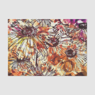 Papel De Seda Resumen Paint Daub Sunflower Pattern