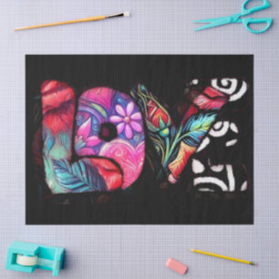 Papel De Seda Resumen Palabra de amor Graffiti Valentine Decoupa