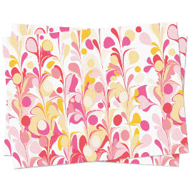 Papel De Seda Resumen Patrón de mármol retro Rojo rosa Amarillo