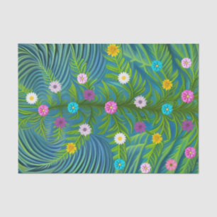 Papel De Seda Resumen Pequeño Jardín de Daisy