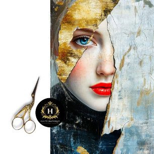 Papel De Seda Resumen Resiliencia dorada Art Decoupage