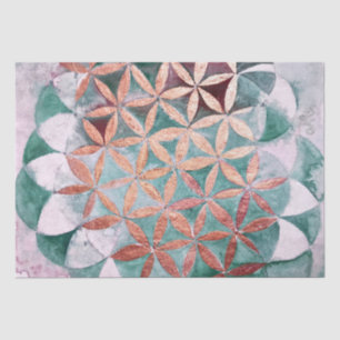 Papel De Seda Resumen Rosa Verde azulado Patrón Rosette de color