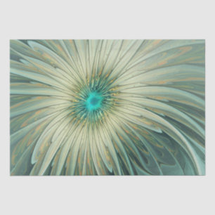 Papel De Seda Resumen Sage Green Fantasy Flower Fractal Art
