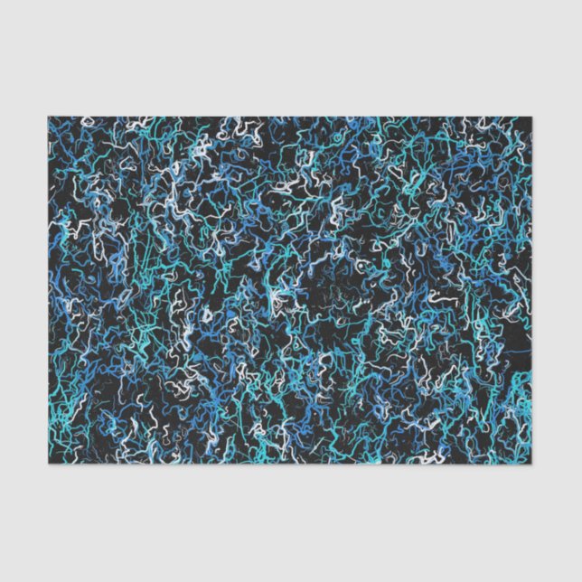 Papel De Seda Resumen turquesa, Verde azulado y negro (Anverso)