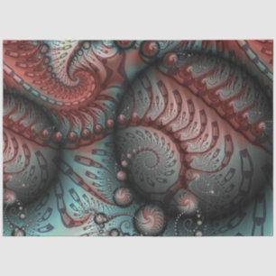 Papel De Seda Resumen Vivid Fantasy Fractal Art Brown Blue