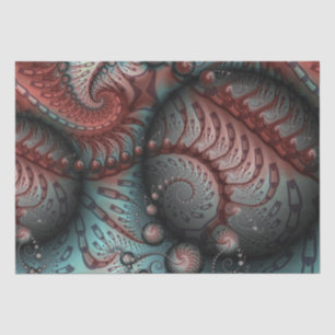 Papel De Seda Resumen Vivid Fantasy Fractal Art Brown Blue