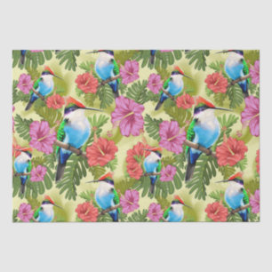 Papel De Seda Resurgimiento de colibríes e Hibiscuses