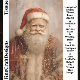 Papel De Seda Retrato Antiguo de Papá Noel de Época DZ1LF Decoup