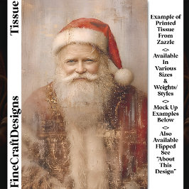 Papel De Seda Retrato Antiguo de Papá Noel de Época DZ1RF Decoup