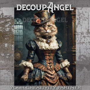 Papel De Seda Retrato Aristocrático Gatito -Desnudo-