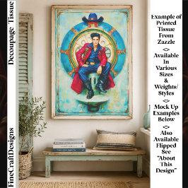 Papel De Seda Retrato audaz al estilo Rockabilly FM1R decoupage