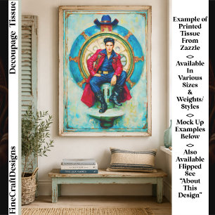 Papel De Seda Retrato audaz al estilo Rockabilly FM1R decoupage