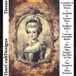 Papel De Seda Retrato barroco de edad Sepia CW8LF Decoupage