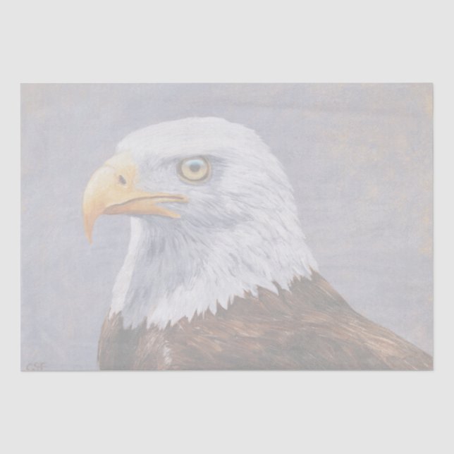 Papel De Seda Retrato de águila calva (Anverso)