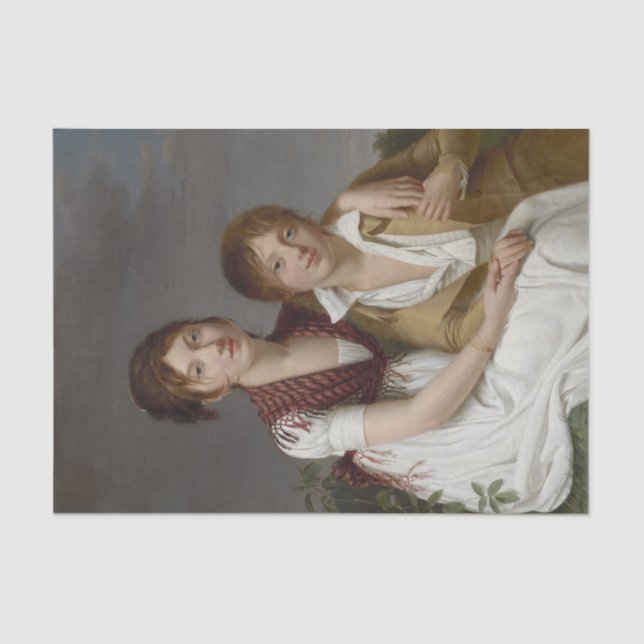 Papel De Seda Retrato de Amelie-Justine y Charles Pontois (Anverso)