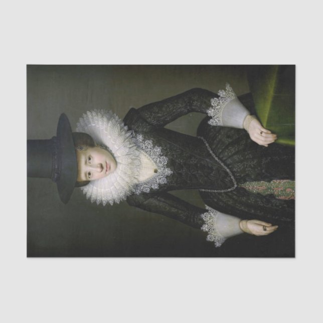 Papel De Seda Retrato de Anna Boudaen Courten por Mesdach (Anverso)