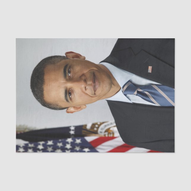 Papel De Seda Retrato de Barack Obama en la Casa Blanca (Anverso)