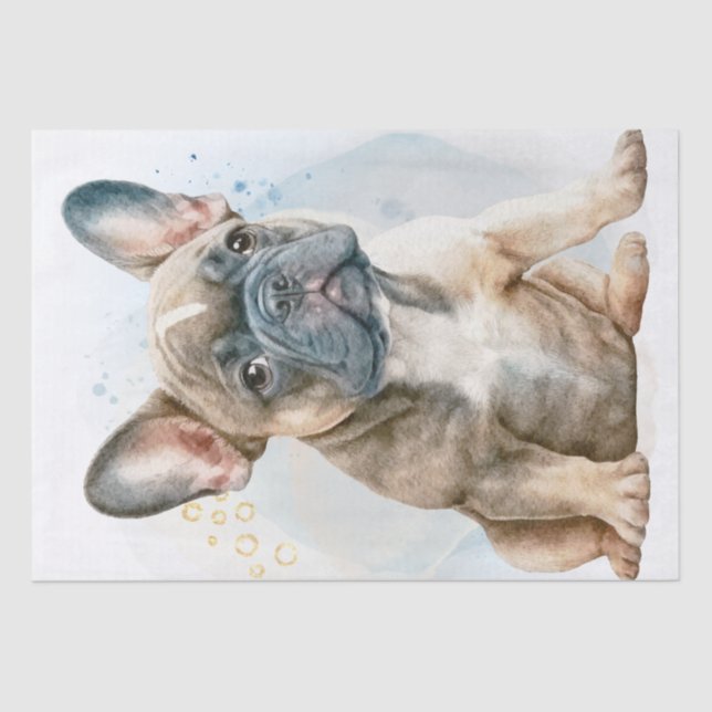 Papel De Seda Retrato de Bulldog francés (Anverso)