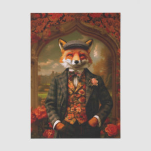 Papel De Seda Retrato de Caballero Zorro Elegante EW5Z Decoupage