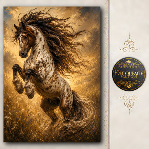 Papel De Seda Retrato de caballo Appaloosa encabritado