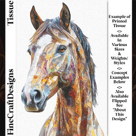 Papel De Seda Retrato de caballo collage bohemio DE9L Decoupage