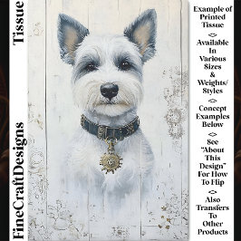 Papel De Seda Retrato de cachorro de perro Westie blanco lindo C