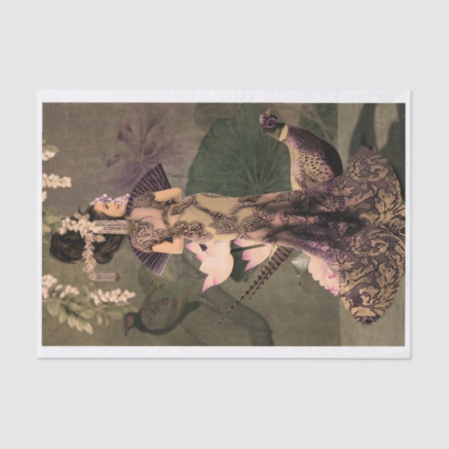 Papel De Seda Retrato de campesina faisana oriental (Anverso)