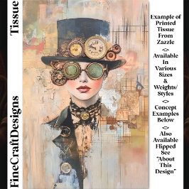 Papel De Seda Retrato de colección de mujeres de Steampunk DJ9L