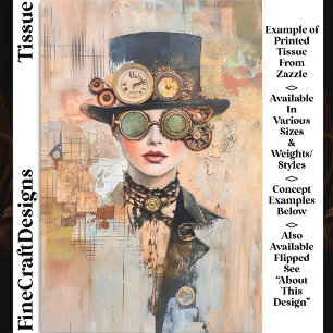 Papel De Seda Retrato de colección de mujeres de Steampunk DJ9R 