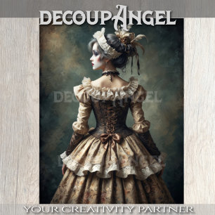 Papel De Seda Retrato de Dama en la era antigua - Decoupage -