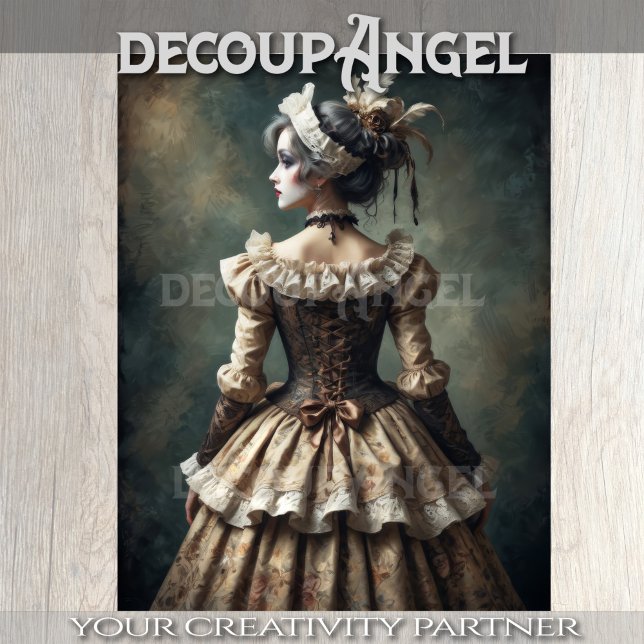 Papel De Seda Retrato de Dama en la era antigua - Decoupage - (Subido por el creador)