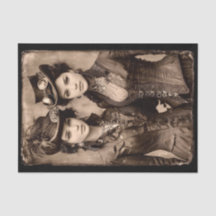 Retrato de Dos Mujeres Steampunk DX5L Decoupage