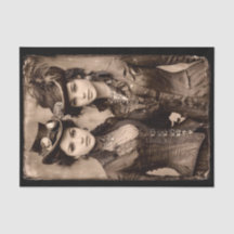 Retrato de Dos Mujeres Steampunk DX5R Decoupage