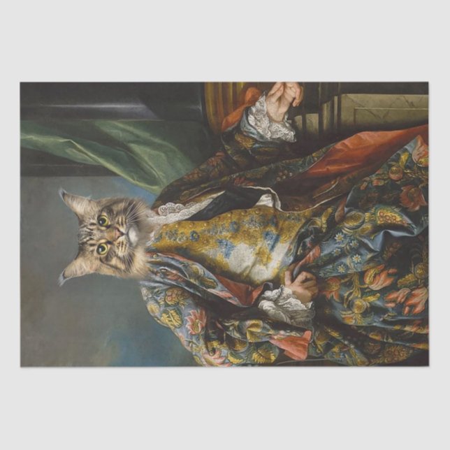 Papel De Seda Retrato de gato (Anverso)