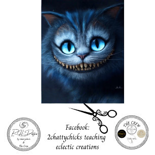 Papel De Seda Retrato de gato de fantasía sonriente azul decoupa