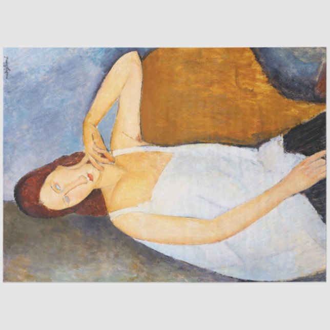 Papel De Seda Retrato de Jeanne Hebuterne, Modigliani (Anverso)