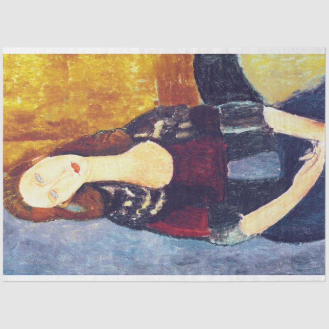 Papel De Seda Retrato de Jeanne Hebuterne, Modigliani (Anverso)