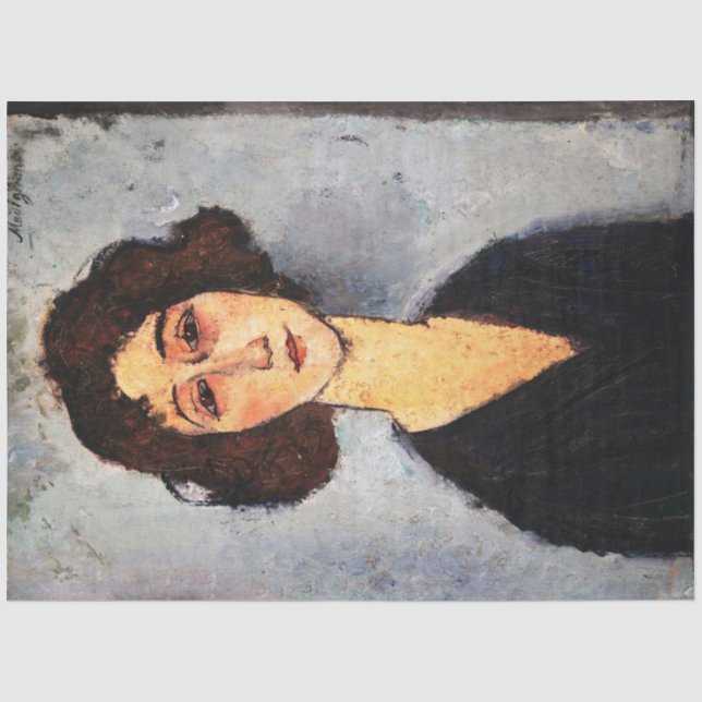 Papel De Seda Retrato de Jeune Femme, Modigliani (Anverso)