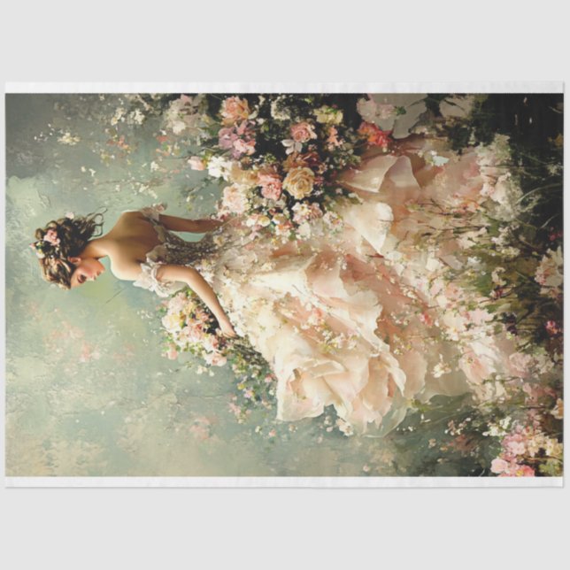 Papel De Seda Retrato de la primavera verde (Anverso)