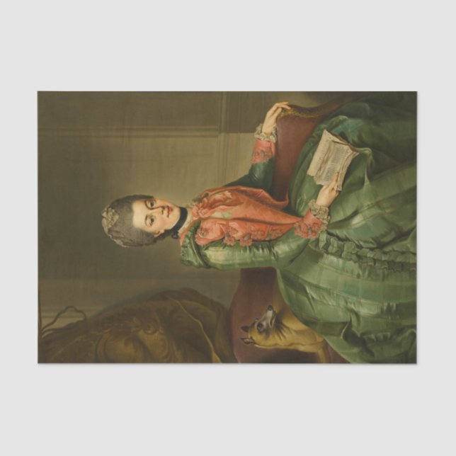 Papel De Seda Retrato de la princesa Frederika por Johann Ziesen (Anverso)