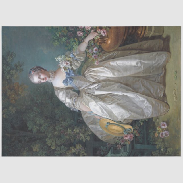 Papel De Seda Retrato de Madame Bergeret, Boucher (Anverso)