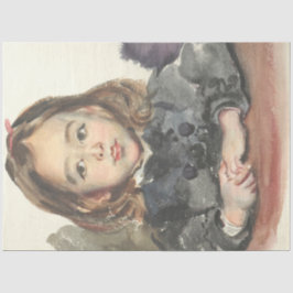 Papel De Seda Retrato de Marie (Chica joven de Cute)