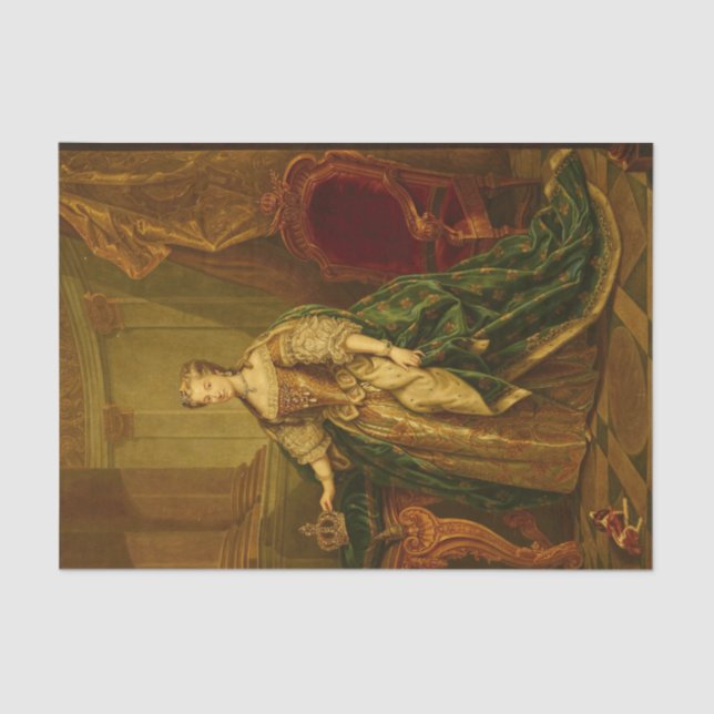 Papel De Seda Retrato de Marie Leszczyńska por Jean-Baptiste Van (Anverso)