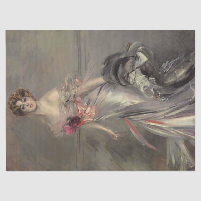 Papel De Seda Retrato de Martha Regnier por Giovanni Boldini (Anverso)