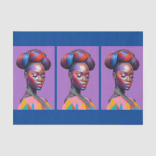 Papel De Seda Retrato de mujer de belleza africana 1
