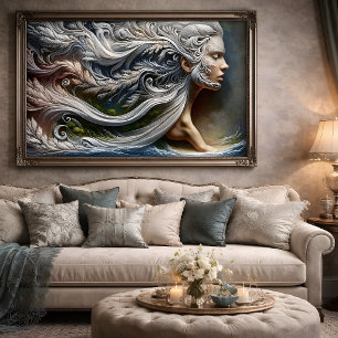 Papel De Seda Retrato de Mujer de Naturaleza Etérea Decoupage