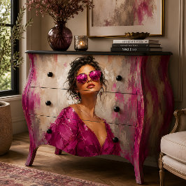 Papel De Seda Retrato de mujer gafas de sol rosadas glamour