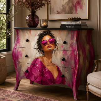 Papel De Seda Retrato de mujer gafas de sol rosadas glamour